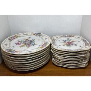 Bavaria Royal Set of 20 Chargers Multi Floral Designs 10 Plates 9 Salad Plates